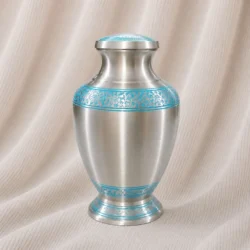 Aqua Filigree Prestige Brass Urn image