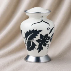 Ivory Noir Botanical Aluminum Urn image