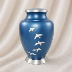 Azure Freedom Birds Brass Urn image