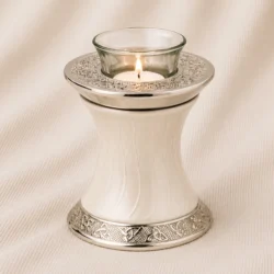 Ivory Halo Pedestal Candle Urn image