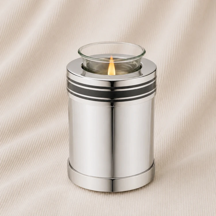 Platinum Linea Glow Candle Urn Image 1