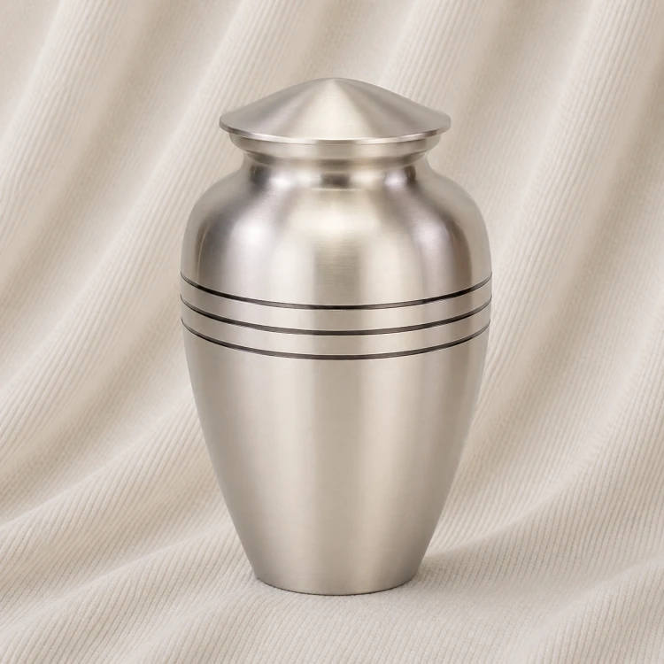 Aurelia Satin Aluminum Memorial Urn Image 1