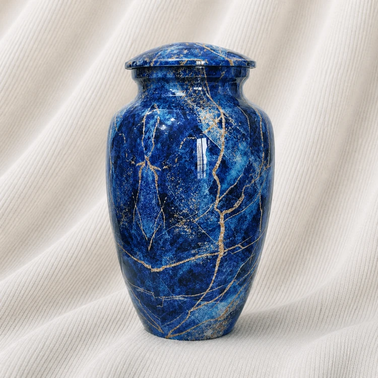 Midnight Lapis Marble Memorial Urn Image 1