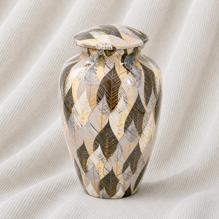 Golden Feather Elegance Memorial Urn Image 1