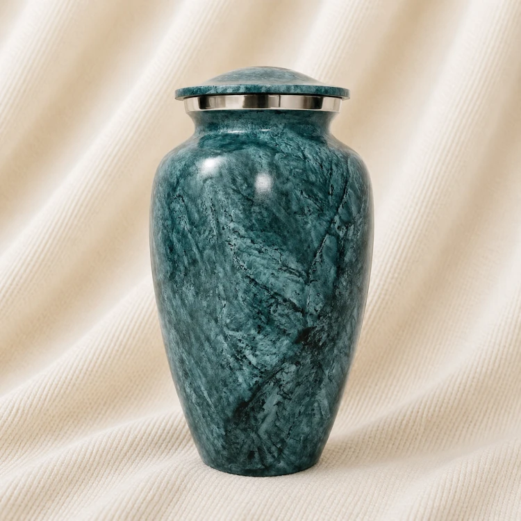 Emerald Quarry Stone-Finish Aluminum Urn Image 1