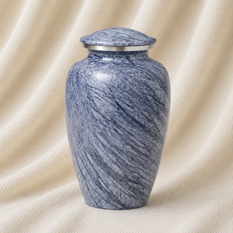 Silverstone Drift Marble Aluminum Urn Image 1