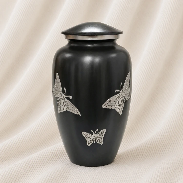 Midnight Flutter Elegance Aluminum Urn Image 1