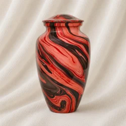 Crimson Eclipse Marbled Aluminum Urn image