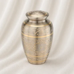 Regal Harmony Engraved Brass Urn image