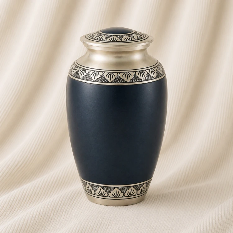 Midnight Elegance Brass Urn Image 1