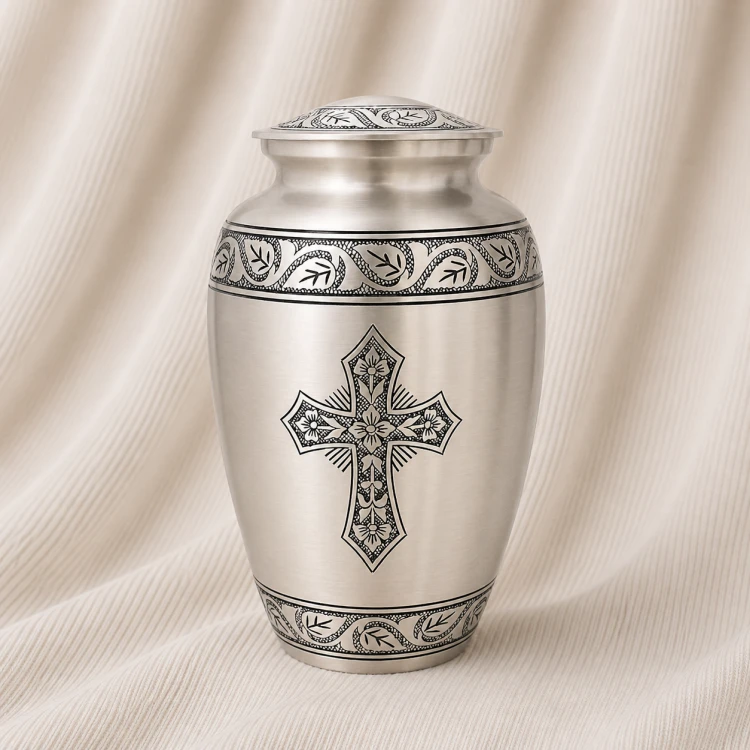 Eternal Faith Silver Brass Urn Image 1
