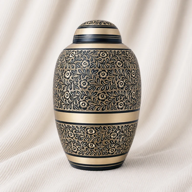 Floral Heritage Brass Urn Image 1
