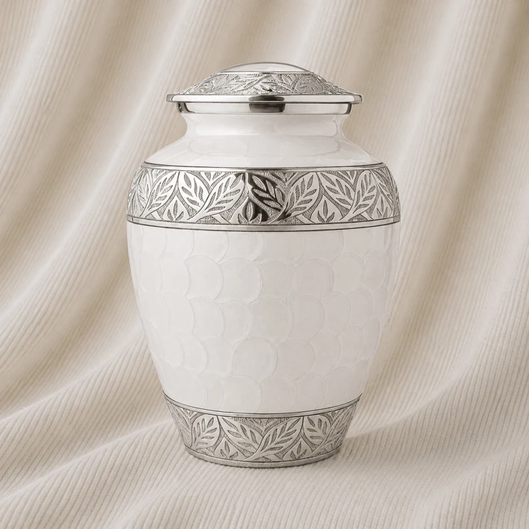 Ivory Laurel Heritage Aluminum Urn Image 1