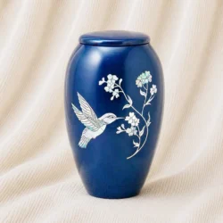 Azure Whisper Hummingbird Aluminum Urn image