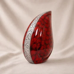 Crimson Marble Teardrop Memorial Urn image