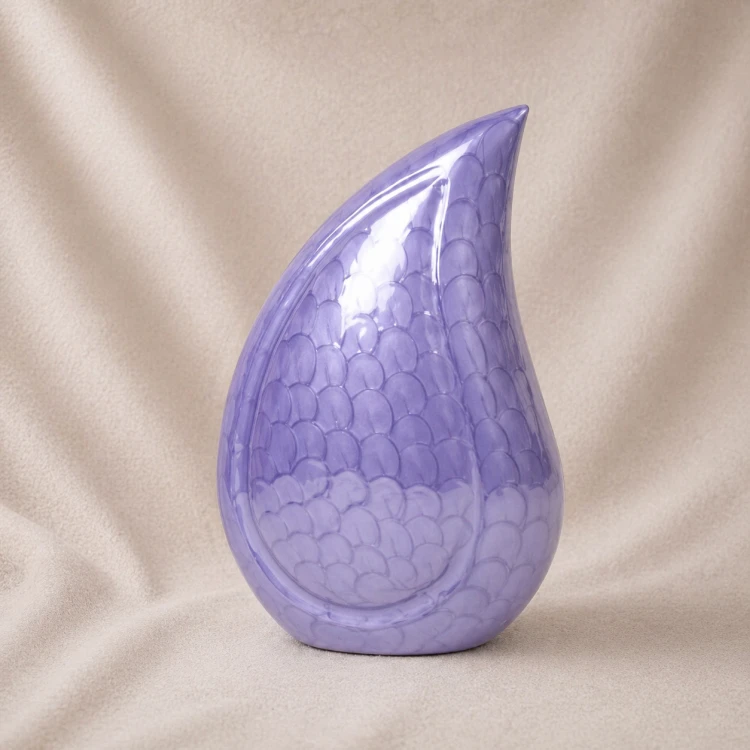 Lavender Pearl Teardrop Memorial Urn Image 1