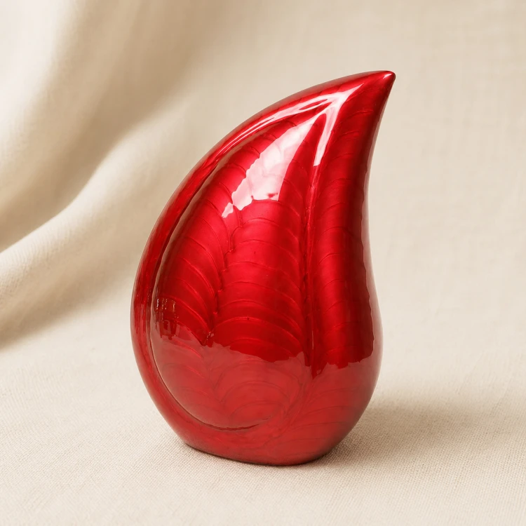 Ruby Glow Teardrop Memorial Urn Image 1