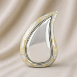 Silver & Gold Filigree Teardrop Memorial Urn image