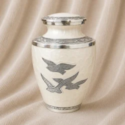Serenity Flight Ivory Aluminum Memorial Urn image