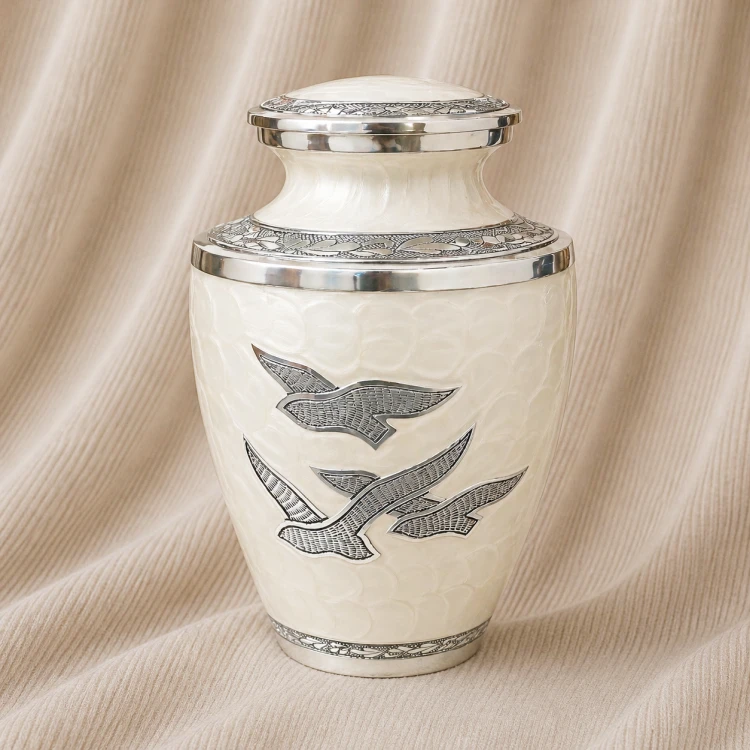 Serenity Flight Ivory Aluminum Memorial Urn Image 1