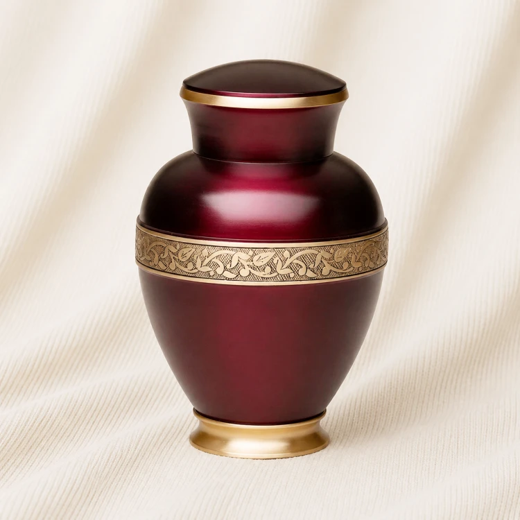 Burgundy Vine Elegance Urn Image 1