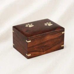 Paw Tribute Wooden Memorial Urn image