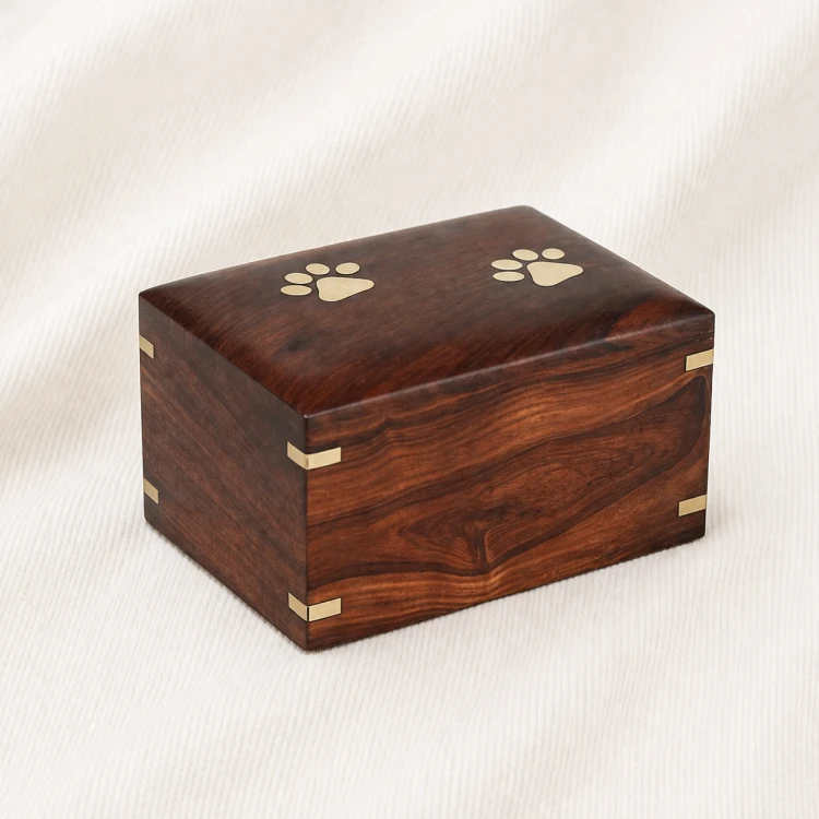 Paw Tribute Wooden Memorial Urn Image 1