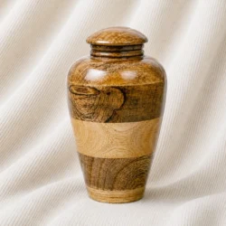 Dual Tone Handcrafted Wooden Memorial Urn image
