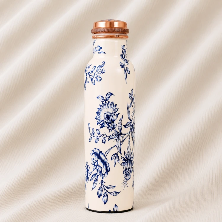 Royal Porcelain Bloom Copper Bottle Image 1