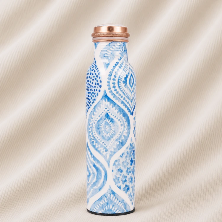 Aqua Mosaic Copper Bottle Image 1