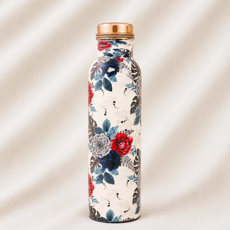 Floral Royale Copper Bottle Image 1