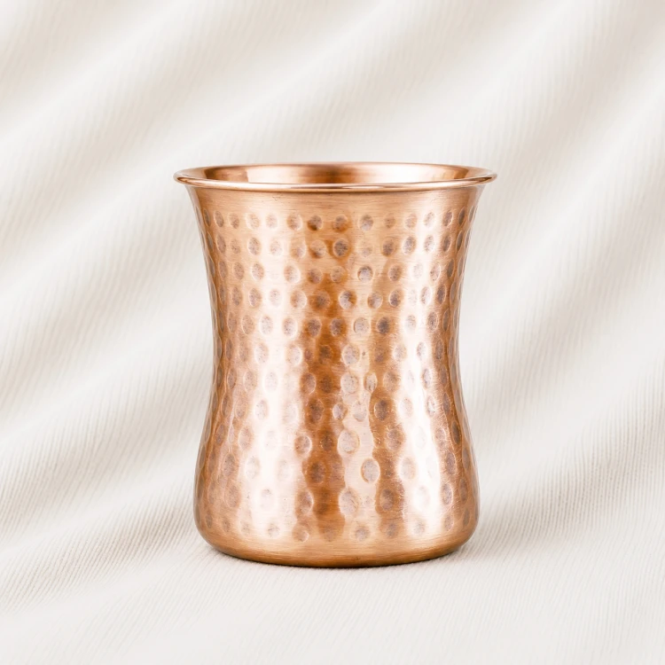 Hammered Curve Copper Tumbler Image 1