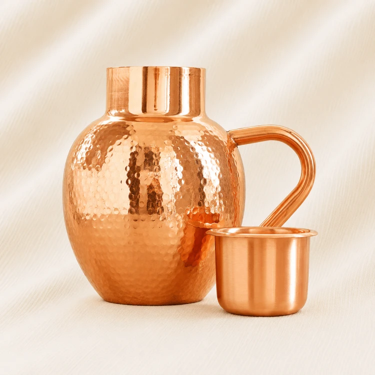 Heritage Hammered Copper Jug Set Image 1