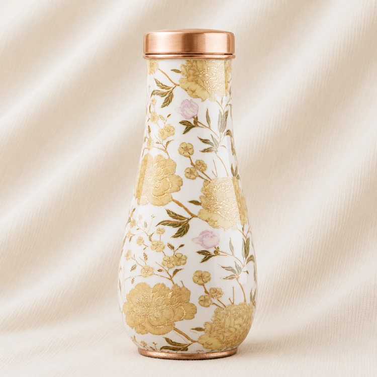 Golden Garden Elegance Copper Bottle Image 1