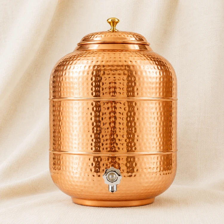 Grand Hammered Copper Water Dispenser Image 1