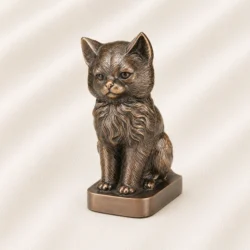 Bronze Finish Cat Urn Statue image