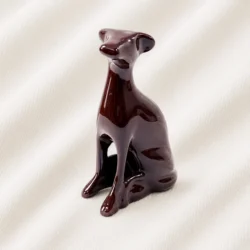 Glossy Brown Dog Urn Statue image