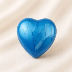 Textured Blue Heart Keepsake Urn – Artistic Memorial Urn image