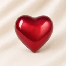 Glossy Red Heart Keepsake Urn – Premium Love Memorial Urn image