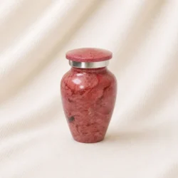 Rose Marble Finish Keepsake Urn – Elegant Pink Stone Texture Memorial Urn image
