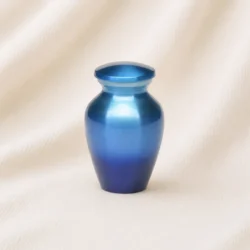 Modern Metallic Blue Keepsake Urn – Sleek Gradient Finish Memorial Urn image