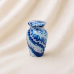 Ocean Wave Marble Keepsake Urn – Blue Artistic Swirl Memorial Urn image