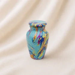 Multicolor Abstract Art Keepsake Urn – Vibrant Marble Splash Memorial Urn image