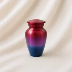 Dual Tone Gradient Keepsake Urn – Red to Blue Metallic Finish Memorial Urn image
