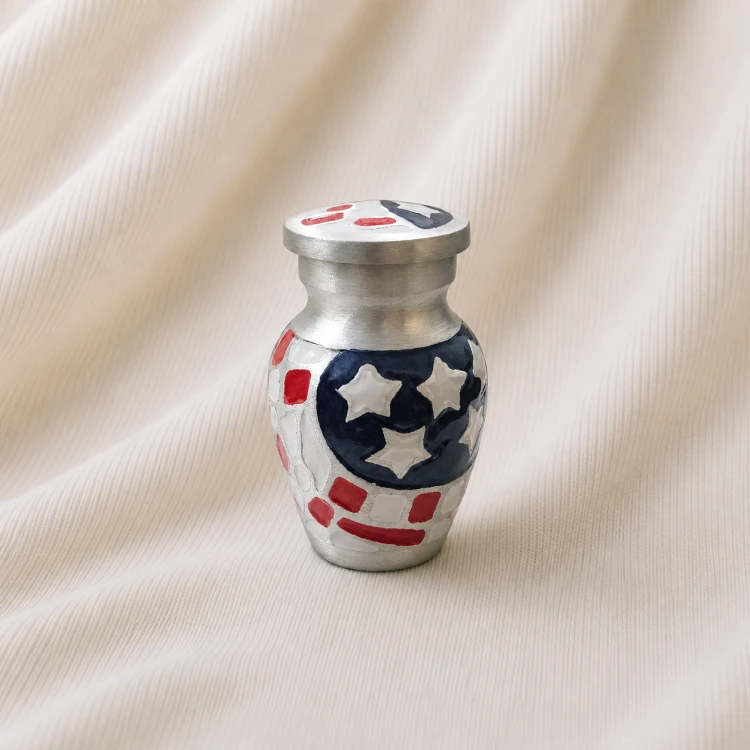 Patriotic Stars & Stripes Keepsake Urn – American Flag Memorial Urn Image 1