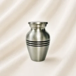 Brushed Steel Keepsake Urn – Minimal Modern Metal Memorial Urn image