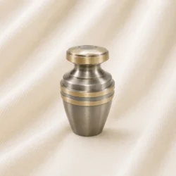 Dual Tone Steel & Gold Keepsake Urn – Modern Premium Memorial Urn image
