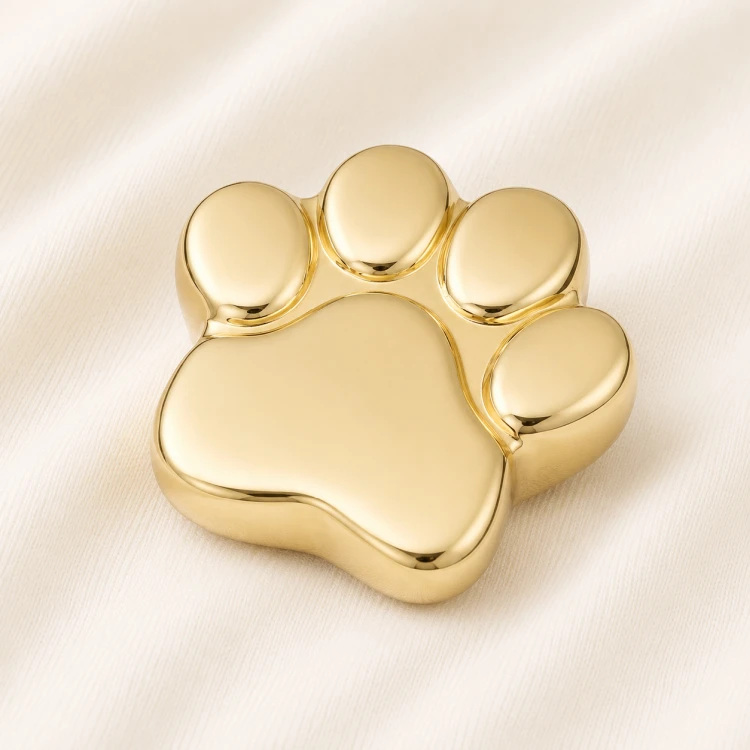 Gold Paw Shaped Pet Urn Image 1
