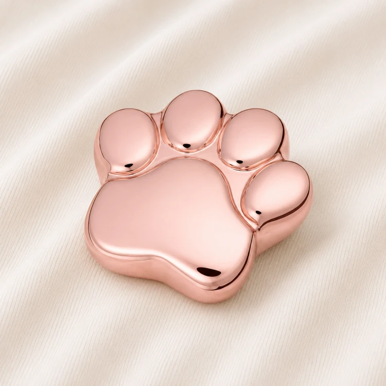 Rose Gold Paw Shaped Pet Urn Image 1