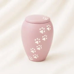 Pink Paw Print Pet Urn Soft Memorial Urn for Pets image